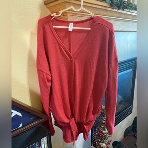Just Be Women’s super Soft Sweater. Size L NWT buttons down the front